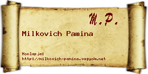 Milkovich Pamina névjegykártya